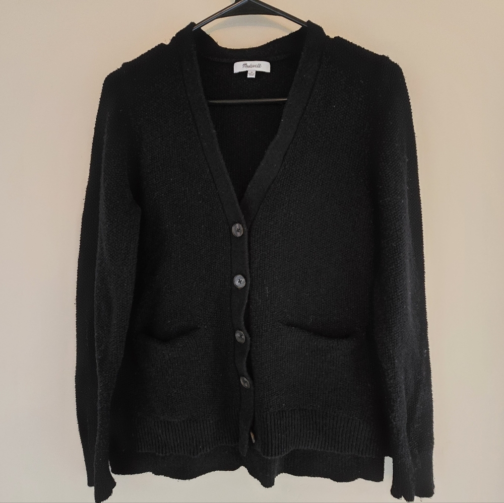 Madewell open button cardigan black medium
